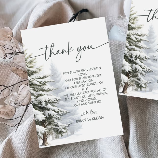 Baby Its Cold Outside Winter Baby Shower Thank You Invitation (Creator Uploaded)
