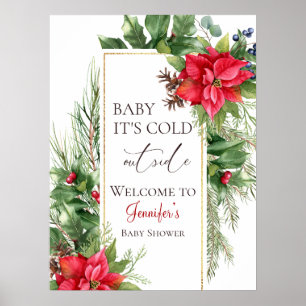 Baby Its Cold Outside Winter Baby Shower Welcome Poster