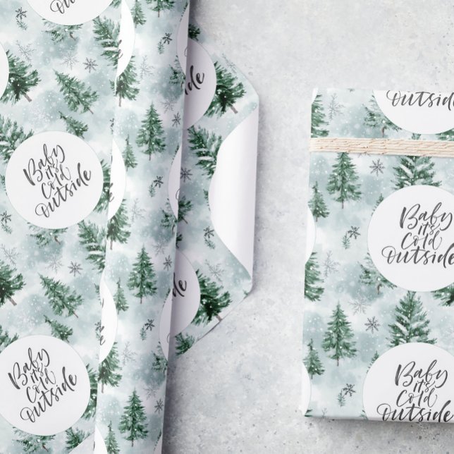 Baby it's Cold Outside Winter baby shower  Wrapping Paper (Creator Uploaded)