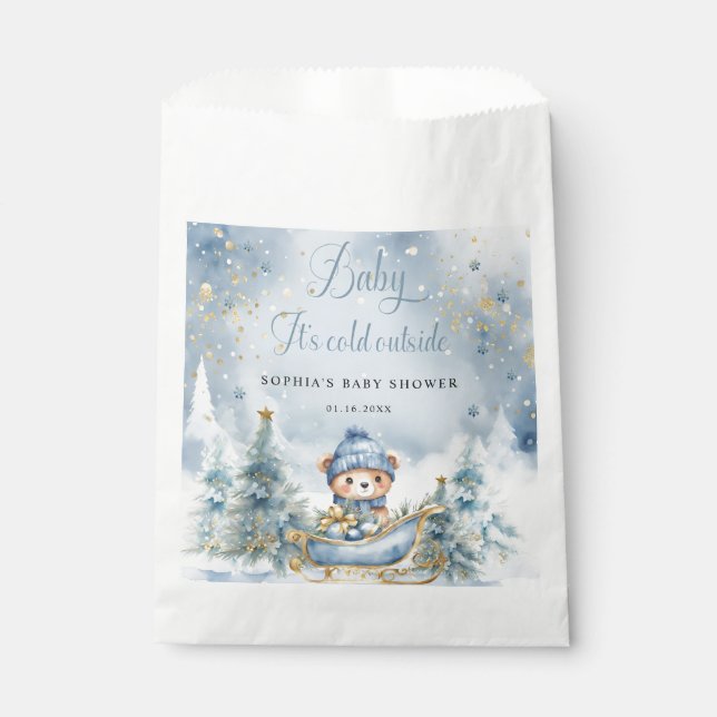 Baby It's Cold Outside Winter Bear Gift Favour Bags (Front)