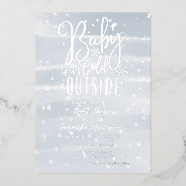 Baby It's Cold Outside Winter Boy Baby Shower (Front)