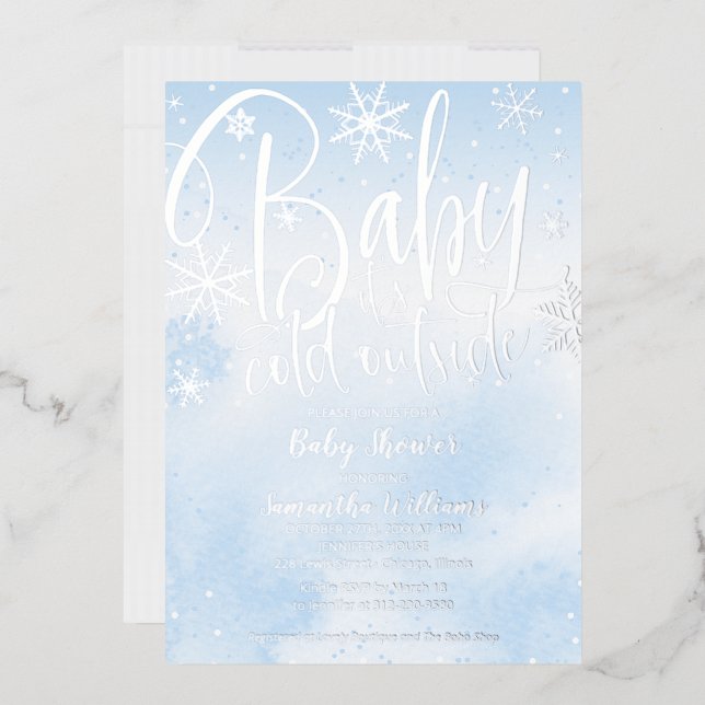 Baby It's Cold Outside Winter Boy Baby Shower Foil (Envelope)