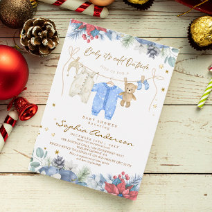 Baby Its Cold Outside Winter Boy Baby Shower Invitation