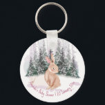 Baby It's Cold Outside winter bunny baby shower Key Ring<br><div class="desc">Baby It's Cold Outside winter bunny baby shower favour personalised key chains.</div>
