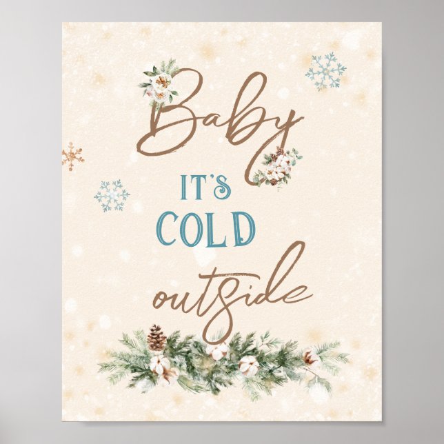 Baby It's Cold Outside Winter Cosy Living Room Art Poster (Front)