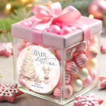 Baby its Cold Outside Winter Deer Baby Shower  Classic Round Sticker<br><div class="desc">The Baby its Cold Outside Winter Deer Baby Shower Classic Round Sticker is the perfect blend of winter magic and soft elegance, creating an enchanting and heartwarming design. Adorable baby deer, delicately illustrated in a blush pink palette that adds warmth to the winter theme. The baby deer, embodies sweetness and...</div>