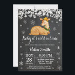 Baby its Cold Outside Winter Deer Baby Shower Invitation<br><div class="desc">Baby its Cold Outside Winter Deer Baby Shower Invitation. White Snowflake. Boy or Girl Baby Shower Invitation. Winter Holiday Baby Shower Invite. Chalkboard Background. Black and White. For further customisation,  please click the "Customise it" button and use our design tool to modify this template.</div>