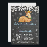 Baby its Cold Outside Winter Deer Boy Baby Shower Invitation<br><div class="desc">Baby its Cold Outside Winter Deer Boy Baby Shower Invitation. White Snowflake. Boy Baby Shower Invitation. Winter Holiday Baby Shower Invite. Chalkboard Background. Black and White. For further customisation,  please click the "Customise it" button and use our design tool to modify this template.</div>