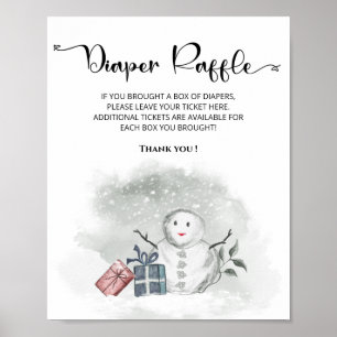 Baby it's cold outside winter diaper raffle poster