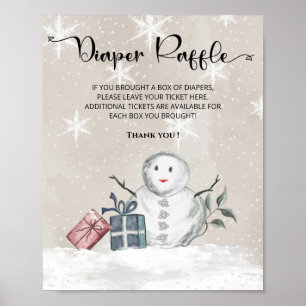 Baby it's cold outside winter diaper raffle  poster