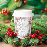 Baby it's Cold Outside Winter Floral Baby Shower Paper Cups<br><div class="desc">The Baby it's Cold Outside Winter Floral Baby Shower Paper Cups features a whimsical winter design, perfect for celebrating a little one during the frosty season. At its heart, the item is adorned with frosty blooms and vibrant winter berries, creating a festive yet elegant ambiance. Soft, icy red tones blend...</div>