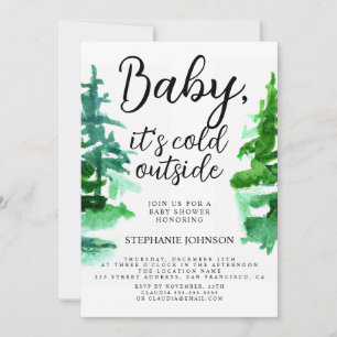 Baby, It's Cold Outside Winter Forest Baby Shower Invitation