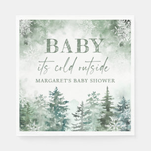 Baby It's Cold Outside Winter Forest Napkin