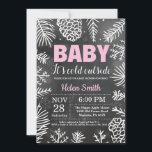 Baby its Cold Outside Winter Girl Baby Shower Invitation<br><div class="desc">Baby its Cold Outside Rustic Winter Girl Baby Shower Invitation. White Snowflake. Girl Baby Shower Invitation. Winter Holiday Baby Shower Invite. Chalkboard Background. Black and White. For further customisation,  please click the "Customise it" button and use our design tool to modify this template.</div>