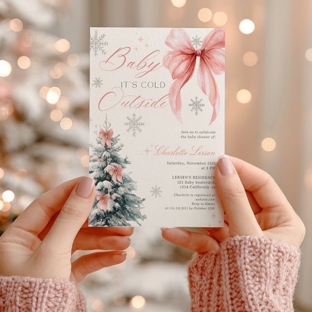 Baby it's cold outside Winter Girl Baby Shower Invitation (Baby it's cold outside Winter Girl Baby Shower Invitation)
