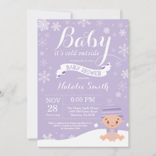 Baby Its Cold Outside Winter Girl Baby Shower Invitation