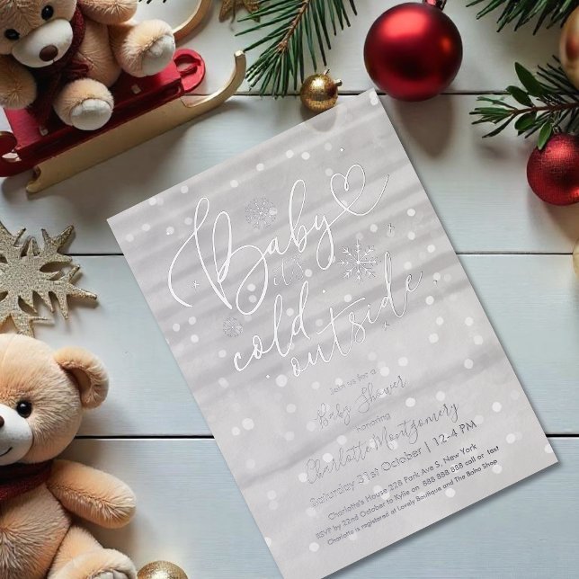 Baby It's Cold Outside Winter Grey Baby Shower (Creator Uploaded)