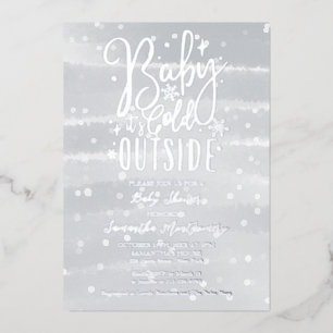 Baby It's Cold Outside Winter Grey Baby Shower