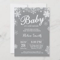 Baby its Cold Outside Winter Grey Baby Shower