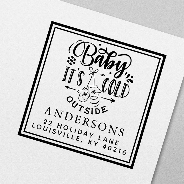 Baby It's Cold Outside Winter Holiday Address Self-inking Stamp (Creator Uploaded)