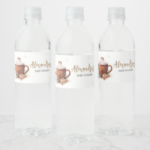 Baby Its Cold Outside Winter Hot Cocoa Baby Shower Water Bottle Label