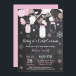 Baby its Cold Outside Winter Mason Jar Baby Shower Invitation<br><div class="desc">Baby its Cold Outside Winter Mason Jar Baby Shower Invitation.  Boy or Girl Baby Shower Invitation. Pink and White Snowflakes. Mason Jar. Floral Flowers. String Lights. Chalkboard Background. Black and White. For further customisation,  please click the "Customise it" button and use our design tool to modify this template.</div>