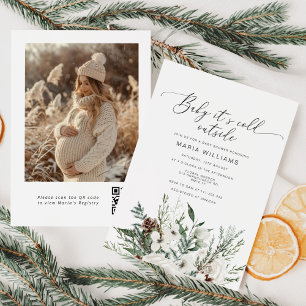 Baby its cold outside winter Photo baby shower Invitation