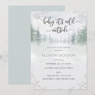 Baby It's Cold Outside Winter Snow Baby Shower Invitation