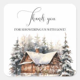 Baby It's Cold Outside Winter Snow  Thank You Square Sticker