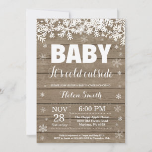 Baby its Cold Outside Winter Snowflake Baby Shower Invitation