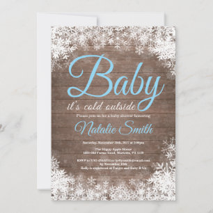 Baby Its Cold Outside Winter Snowflake Baby Shower Invitation