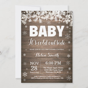 Baby its Cold Outside Winter Snowflake Baby Shower Invitation