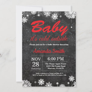 Baby its Cold Outside Winter Snowflake Baby Shower Invitation