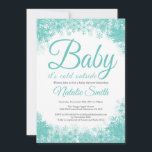 Baby Its Cold Outside Winter Snowflake Baby Shower Invitation<br><div class="desc">Baby Its Cold Outside Winter Snowflake Baby Shower Invitationn. Boy or Girl Baby Shower Invitation. Winter Holiday Baby Shower Invite. Aqua Turquoise Teal Snowflakes. White Background. For further customisation,  please click the "Customise it" button and use our design tool to modify this template.</div>