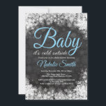 Baby Its Cold Outside Winter Snowflake Baby Shower Invitation<br><div class="desc">Baby Its Cold Outside Winter Snowflake Baby Shower Invitationn. Boy Baby Shower Invitation. Blue. Winter Holiday Baby Shower Invite. White Snowflakes. Chalkboard Background. For further customisation,  please click the "Customise it" button and use our design tool to modify this template.</div>