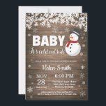 Baby its Cold Outside Winter Snowman Baby Shower Invitation<br><div class="desc">Baby its Cold Outside Winter Snowman Baby Shower Invitation. White Snowflake. Baby its cold outside Baby Shower invitation. Boy or Girl Baby Shower Invitation. Winter Holiday Baby Shower Invite. Rustic Wood Background. Country Vintage Retro Barn. For further customisation, please click the "Customise it" button and use our design tool to...</div>