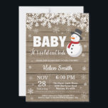 Baby its Cold Outside Winter Snowman Baby Shower Invitation<br><div class="desc">Baby its Cold Outside Winter Snowman Baby Shower Invitation. White Snowflake. Baby its cold outside Baby Shower invitation. Boy or Girl Baby Shower Invitation. Winter Holiday Baby Shower Invite. Rustic Wood Background. Country Vintage Retro Barn. For further customisation, please click the "Customise it" button and use our design tool to...</div>