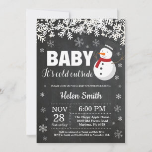 Baby its Cold Outside Winter Snowman Baby Shower Invitation