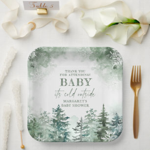 Baby It's Cold Outside Winter Wonderland Paper Plate
