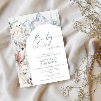 Baby It's Cold Outside Winter Woodland Baby Shower Invitation