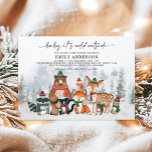 Baby It's Cold Outside Winter Woodland Baby Shower Invitation<br><div class="desc">Welcome your little critter with this adorable baby shower invitation featuring a group of cute woodland animals and frosty forest landscape in elegantly muted holiday colours. Each invite comes with a matching back pattern, but you may add an additional photo to the back if you prefer by clicking on the...</div>