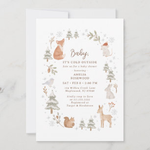 Baby It's Cold Outside Winter Woodland Baby Shower Invitation