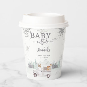Baby It's Cold Outside Winter Woodland Baby Shower Paper Cups