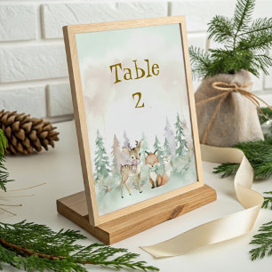 Baby It's Cold Outside Winter Woodland Baby Shower Table Number