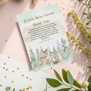 Baby It's Cold Outside Winter Woodland Baby Shower Thank You Card