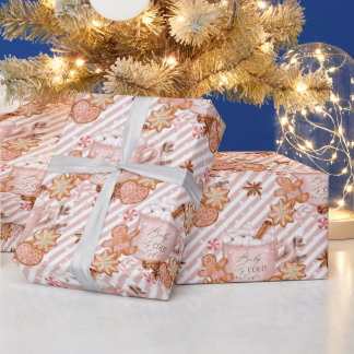 Baby It's Cold Outside With Stripes Wrapping Paper