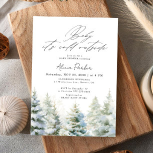 Baby Its Cold Outside woodland baby shower Invitation
