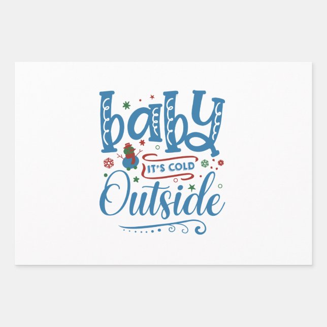 Baby It's Cold Outside Wrapping Paper Sheet (Front)