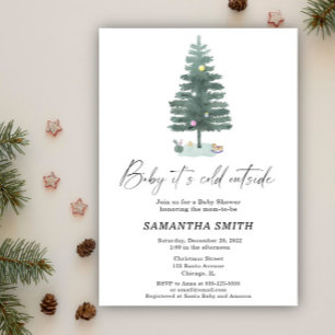 Baby it's cold outside Xmas baby shower  Invitation