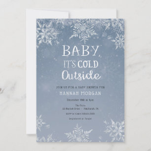 Baby it's Cold Winter Snowflake Baby Shower Invitation